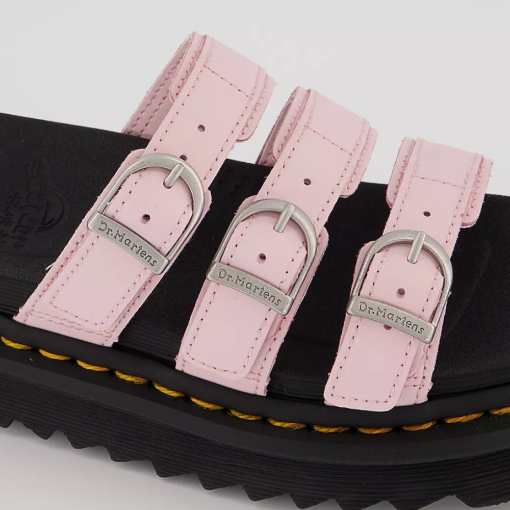 Dr. Martens Blaire Slide Leather Sandals in Pink. - Picture 7 of 16